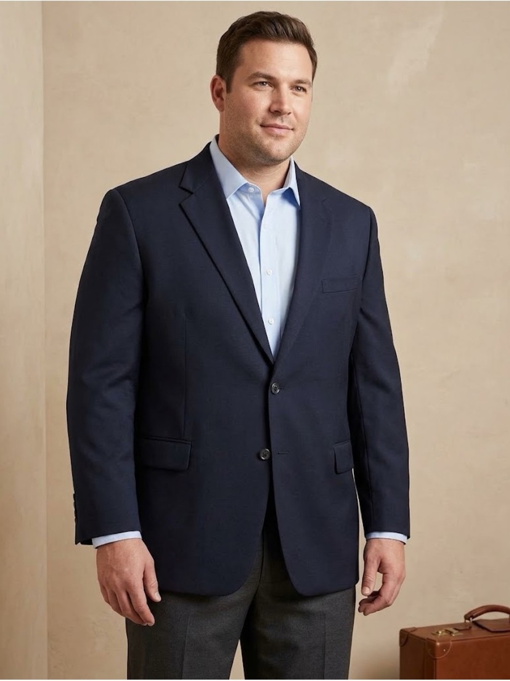 Hart Schaffner Marx Men’s 42L Pure New Wool Blazer Dark Blue Suit Jacket